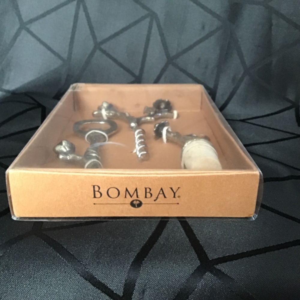 NWOT Bombay Bar set, bottle opener, corkscrew and wine stopper - Picture 3 of 4